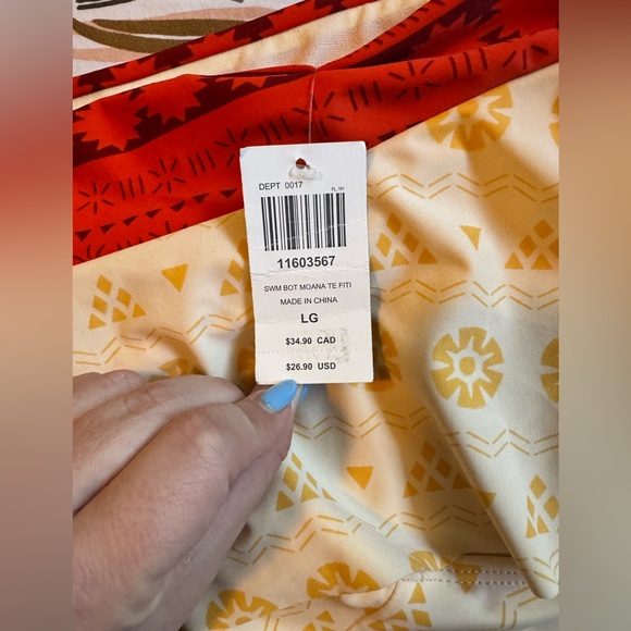 NEW Disney Swim Moana Bikini Top & Bottom Skirt Set Size Large Padded NWT - Picture 5 of 8